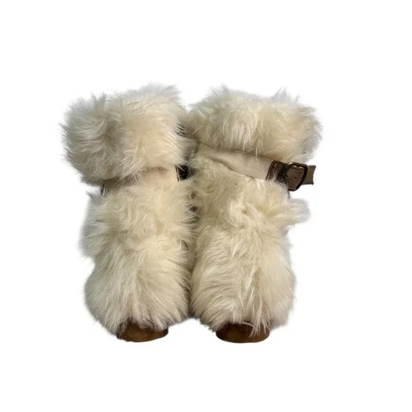 Joyfolie Kids Girls Lexi Fur Boot in Cream Size 8 Cozy Winter Warm Fashion Boots - Picture 4 of 6